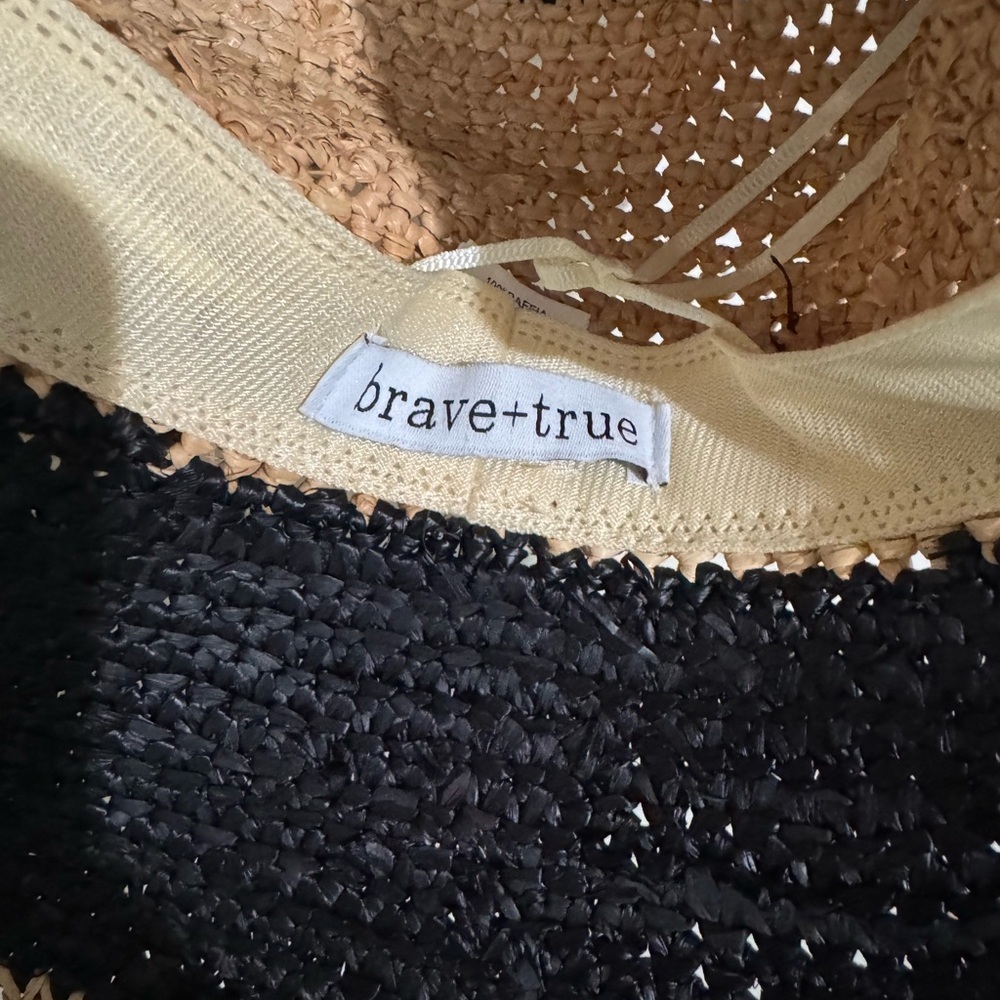 Brave + True Black and Tan 100% Raffia grass hat - Picture 5 of 6